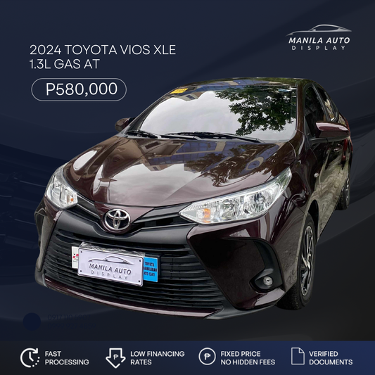 2024 TOYOTA VIOS 1.3 XLE CVT GAS AUTOMATIC TRANSMISSION
