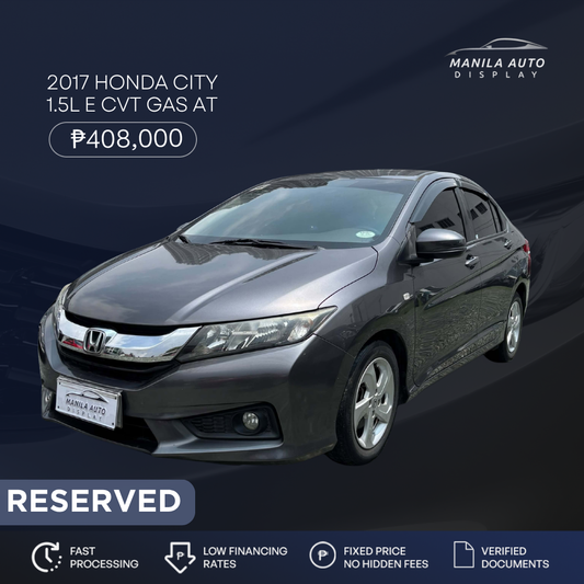 2017 HONDA	CITY 1.5L E CVT GAS AUTOMATIC TRANSMISSION