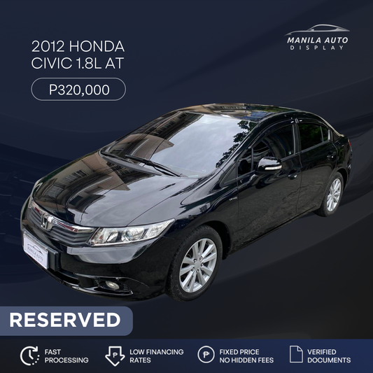 2012 HONDA CIVIC 1.8L GAS AUTOMATIC TRANSMISSION