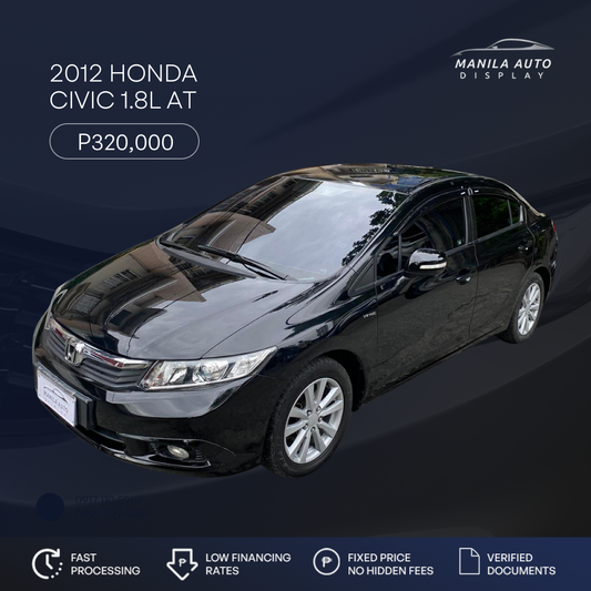 2012 HONDA CIVIC 1.8L GAS AUTOMATIC TRANSMISSION