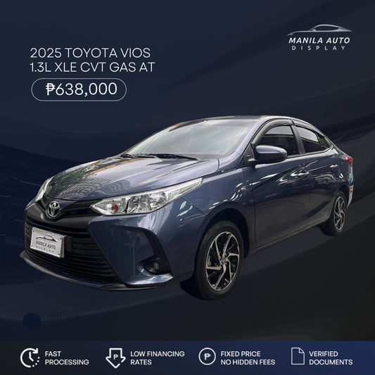 2025 TOYOTA VIOS 1.3L XLE CVT GAS AUTOMATIC TRANSMISSION