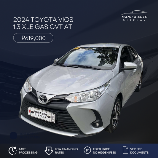 2024 TOYOTA VIOS 1.3 XLE CVT GAS AUTOMATIC TRANSMISSION