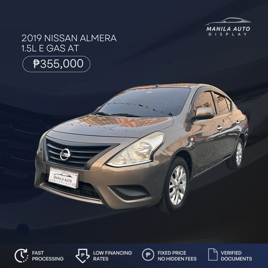 2019 NISSAN	ALMERA 1.5L E GAS AUTOMATIC TRANSMISSION
