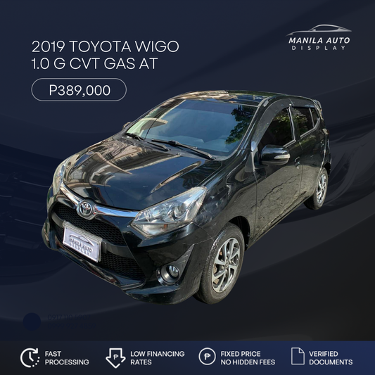 2019 TOYOTA WIGO 1.0 G CVT GAS AUTOMATIC TRANSMISSION