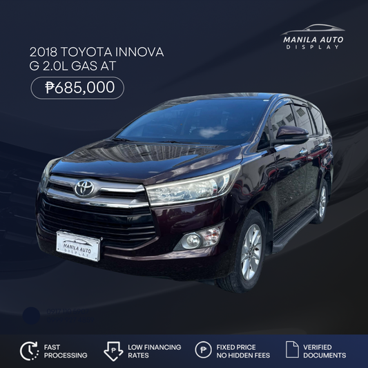 2018 TOYOTA INNOVA G 2.0L GAS AUTOMATIC TRANSMISSION