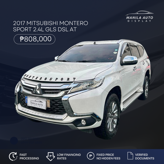 2017 MITSUBISHI	MONTERO SPORT 2.4L GLS DSL AUTOMATIC TRANSMISSION