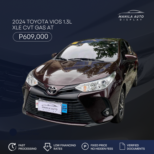 2024 TOYOTA VIOS 1.3 XLE CVT GAS AUTOMATIC TRANSMISSION