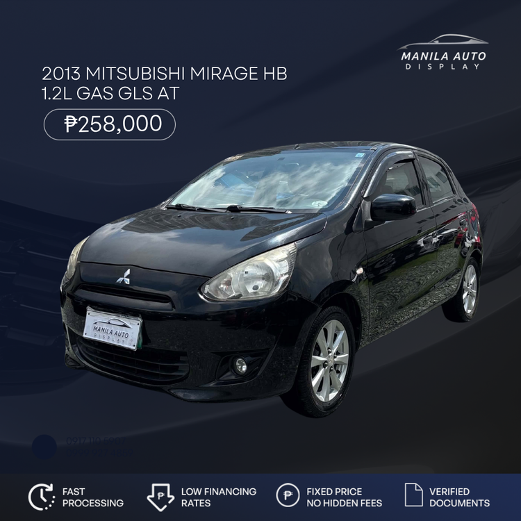 2013 MITSUBISHI MIRAGE HATCHBACK 1.2L GAS GLS AUTOMATIC TRANSMISSION