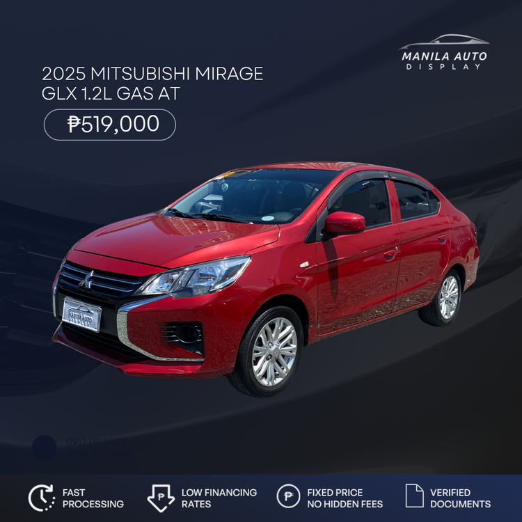 2025 MITSUBISHI MIRAGE GLX 1.2L GAS AUTOMATIC TRANSMISSION