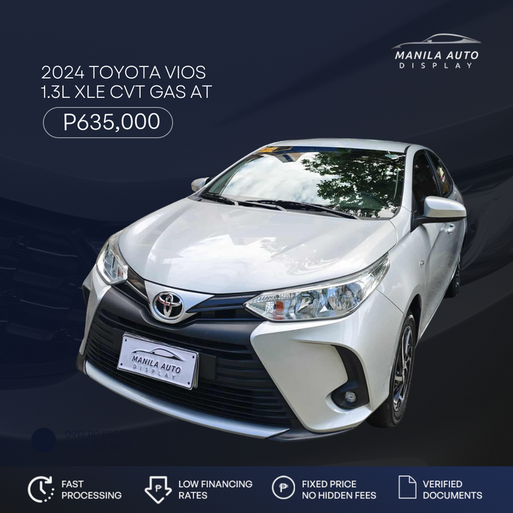 2024 TOYOTA VIOS 1.3 XLE CVT GAS AUTOMATIC TRANSMISSION