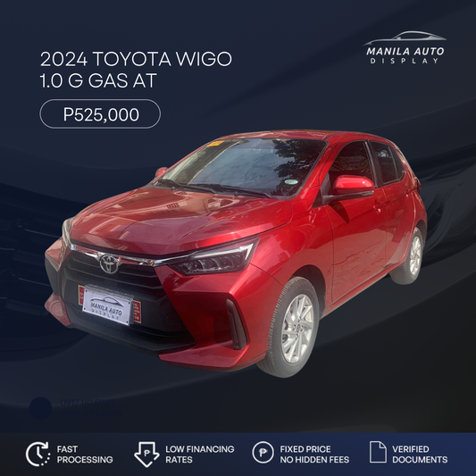 2024 TOYOTA WIGO 1.0 G GAS AUTOMATIC TRANSMISSION