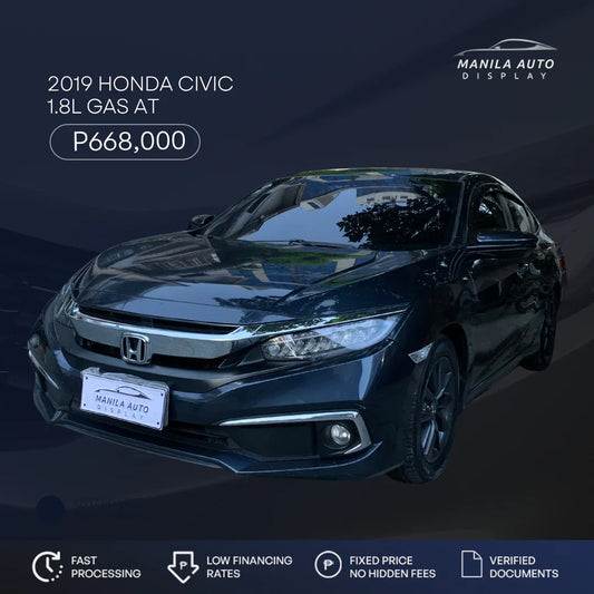 2019 HONDA CIVIC 1.8L E GAS AUTOMATIC TRANSMISSION