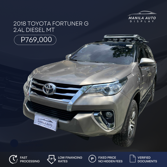 2018 TOYOTA FORTUNER G 2.4L DIESEL MANUAL TRANSMISSION