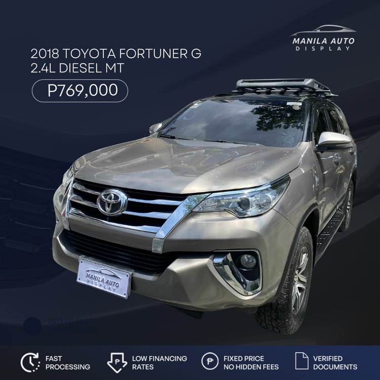 2018 TOYOTA FORTUNER G 2.4L DIESEL MANUAL TRANSMISSION