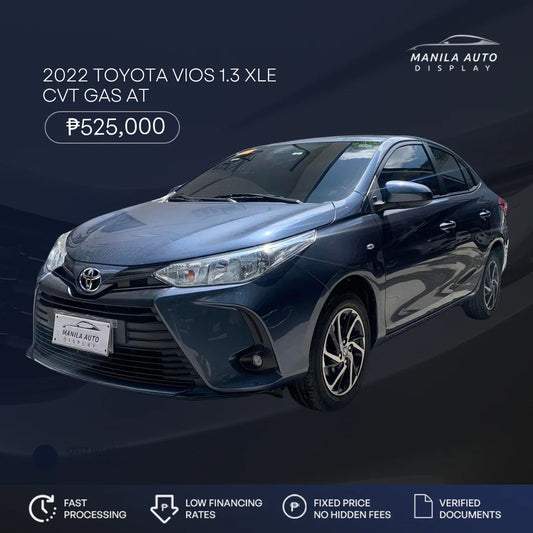 2022 TOYOTA VIOS 1.3 XLE CVT GAS AUTOMATIC TRANSMISSION